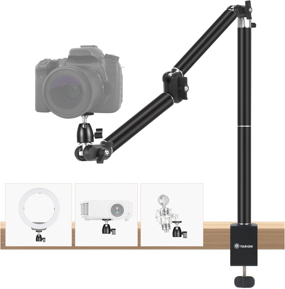 Heavy Duty Desktop DSLR Stand met Articulated Arm en Klem - Ideaal voor Fotografie