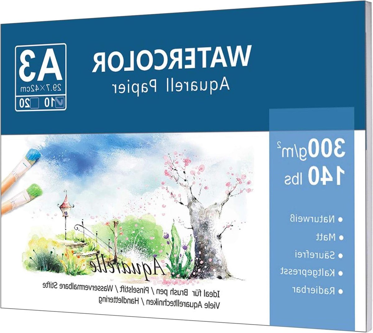 Allecta - Premium aquarelpapier A3 300g 10 vellen - koudgeperst waterverfpapier - aquarelschilderen - waterverf - gouache