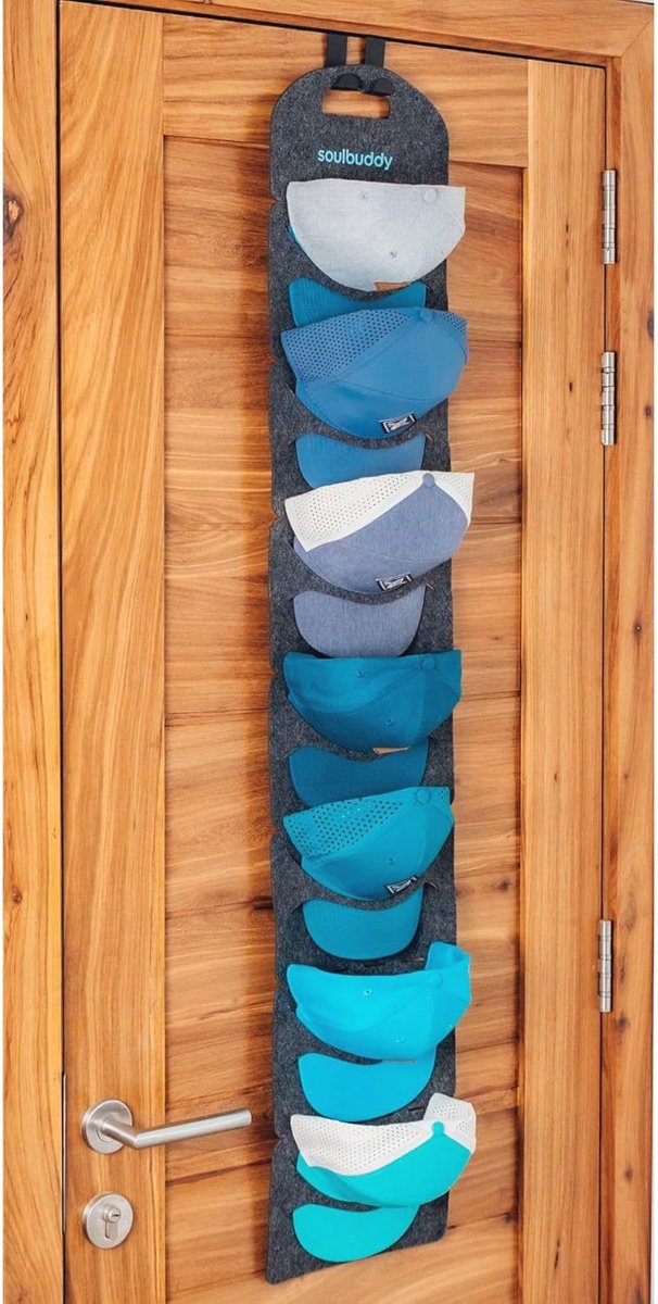 Hanging Cap Holder for 7 Caps - Stylish Storage Solution for Baseball Caps and Headgear