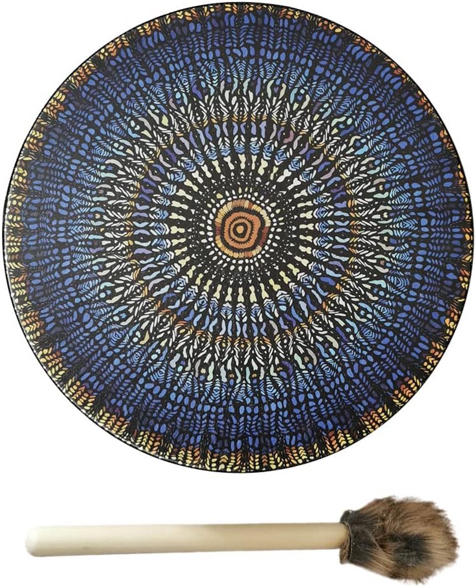 Vegan Sjamanendrum met Stok - Meditatie en Sound Healing Instrument