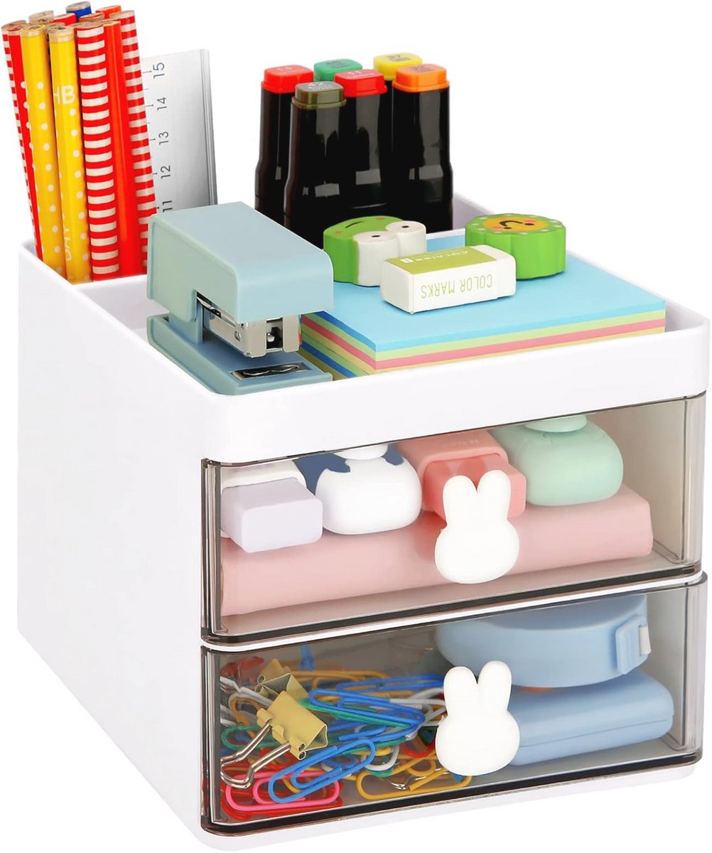 Kleine bureauorganizer met lade - Multifunctionele opbergbox voor kantoor en thuis