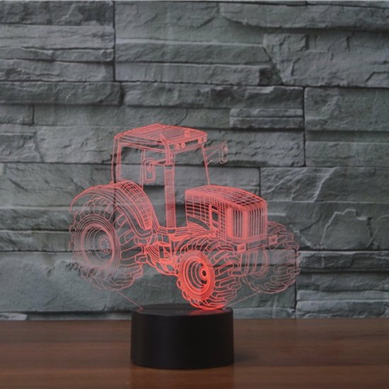 3D Tractor Nachtlamp - USB Aangedreven, Afstandsbediening & Aanraak Schakelaar, 16 Kleuren LED Tafel Lamp, Creatieve Decoratie voor Kinderen, Cadeau voor Verjaardag en Kerst — afbeelding 4