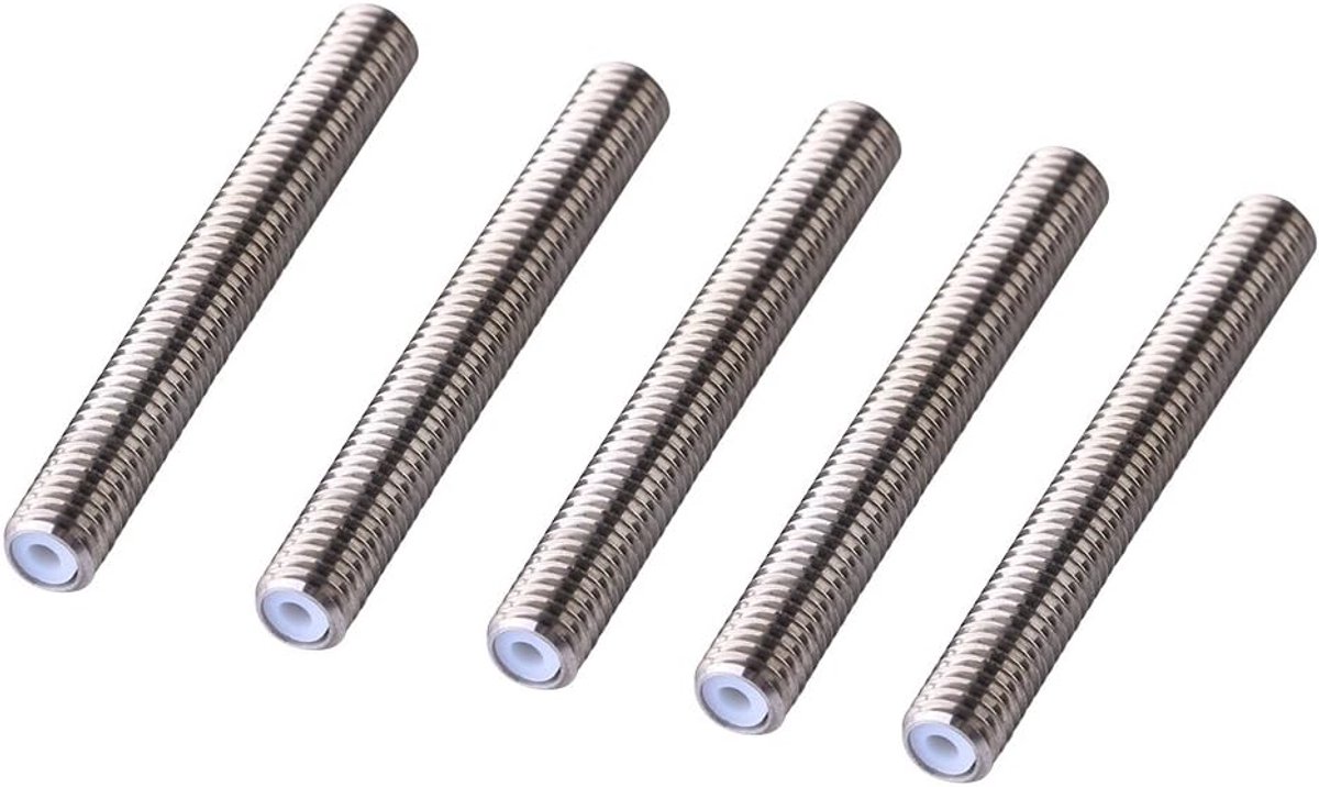 5pcs Stainless Steel M6 D¡§1senhals PTFE Tube D¡§1senhals voor 3D Printer MK8 Extruder - 1.75mm - M6*50mm