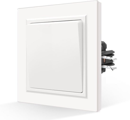 Luxus-Time Tuimelschakelaar, lichtschakelaar, stopcontacten, glazen frame, inbouwdoos, UP Schuko Wip, wandschakelaar, inbouwtuimelschakelaar, zwart ( module: wipp 2-voudige rolluikschakelaar