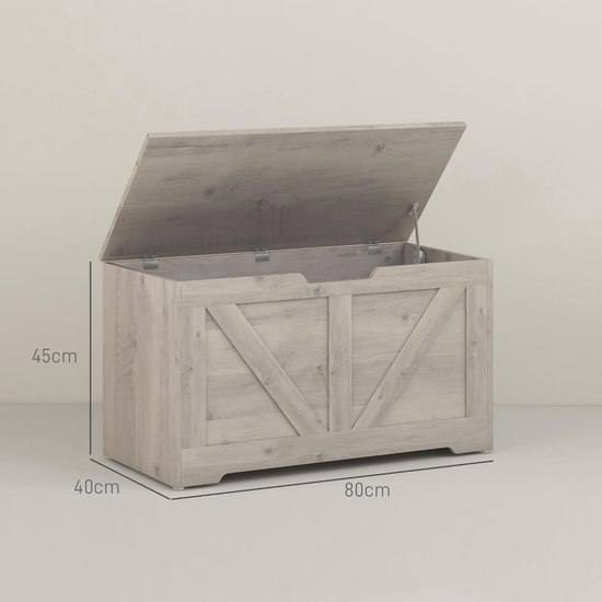 SoBuy KMB70-W Speelgoedkist Voor Kinderen, Speelgoed Opbergdoos, Opbergkist Met Scharnierend Deksel Regenboogdesign Kinderboekenplank