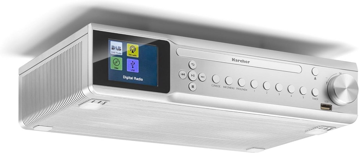 Onderbouw keukenradio met CD-speler, DAB+/FM-radio, Bluetooth en wekker
