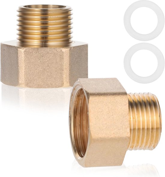 Messing Pijpfittingen 2 Pack Reducer Adapter Koppeling 1/2" tot 3/4