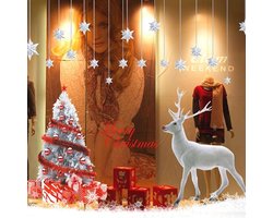 YULOONG christmas windows static stickers clings to removable vinyl santa claus christmas tree snowman snowflake deer DIY wall window door mural showcase sticker sticker
