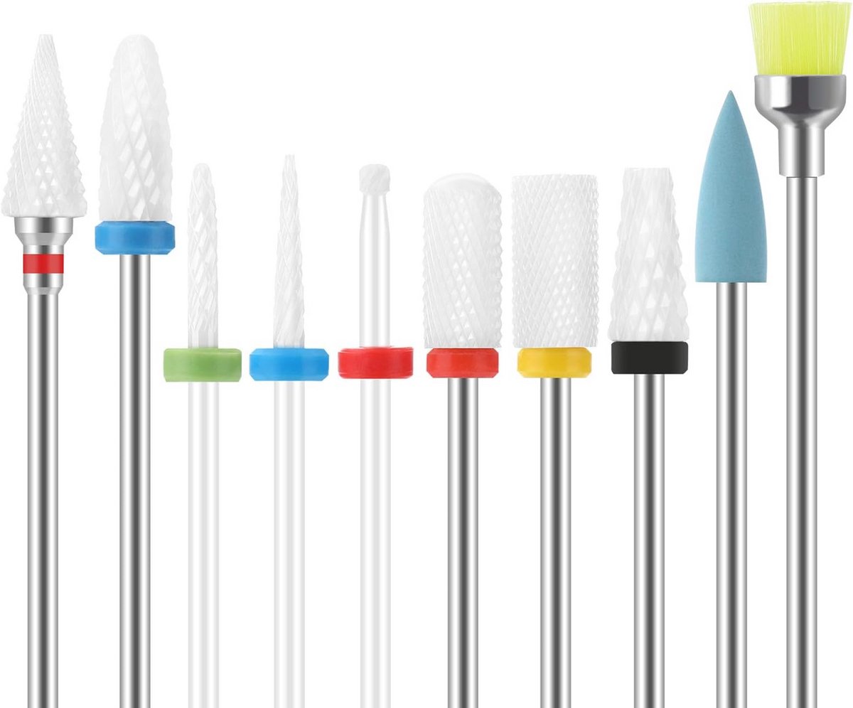 Elektrische Nagelboor Set met 10 Accessoires - Keramische Nagelvijlen voor Manicure en Pedicure