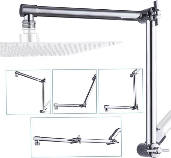 BRIGHT SHOWERS Dubbele douchekop comboset, handdouche regendouche combo met zwart gezicht, 60 inch lange roestvrijstalen doucheslang, chroom BRIGHT SHOWERS Dubbele douchekop comboset, handdouche regendouche combo met zwart gezicht, 60 inch lange roestvrijstalen doucheslang, chroom