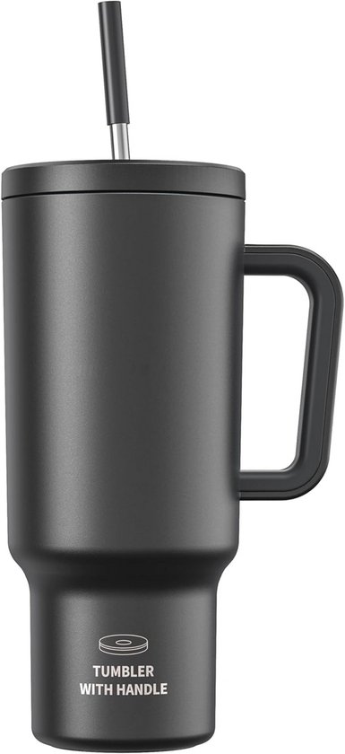 Geïsoleerde waterfles met rietje 750 ml - Roestvrijstalen thermosfles