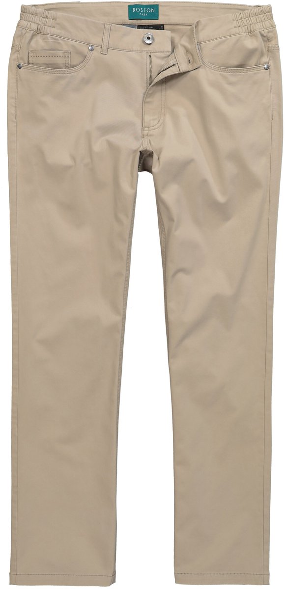 Boston Park - Heren - Jeans Buik-Fit band elastisch aan de zijkant - Beige - Maat 35
