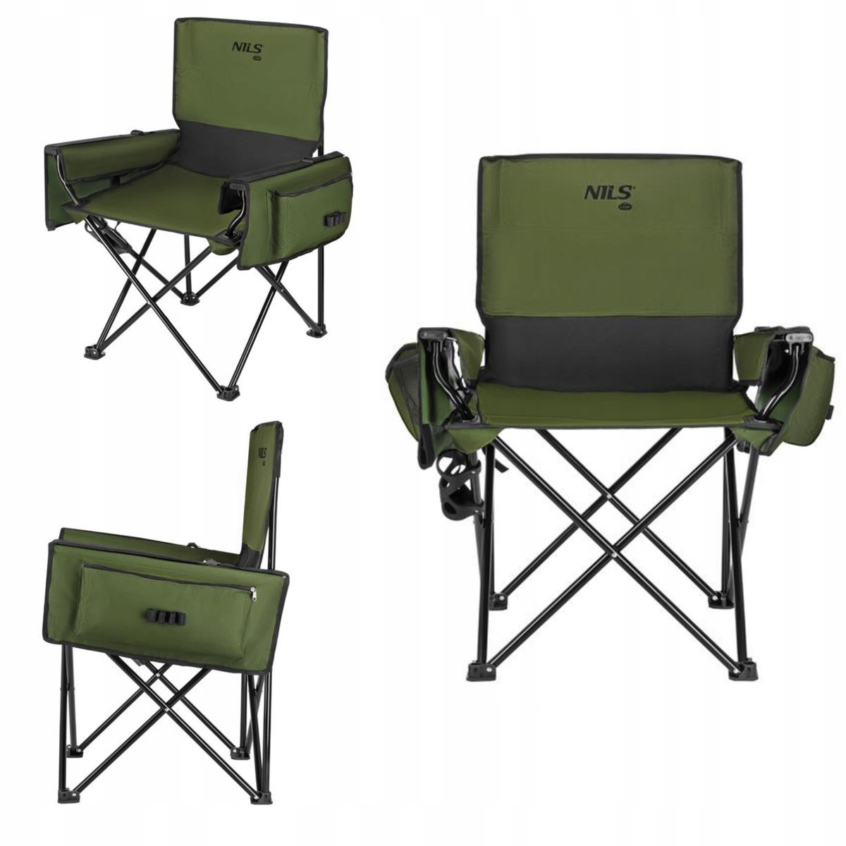 Nils Camp NC3703 Campingstoel Groen - Opvouwbaar met Handige Zakken