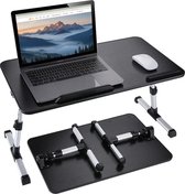 Webzon Verstelbare Laptoptafel – 53×30×32 cm – Bedtafel – Kantelbaar & In Hoogte Verstelbaar – Inklapbare Laptopstandaard voor Bed, Bank & Bureau – Ergonomische Laptop Desk met Anti-Slip – Geschikt voor 17” Laptop – Opvouwbare Laptop Tray – Zwart