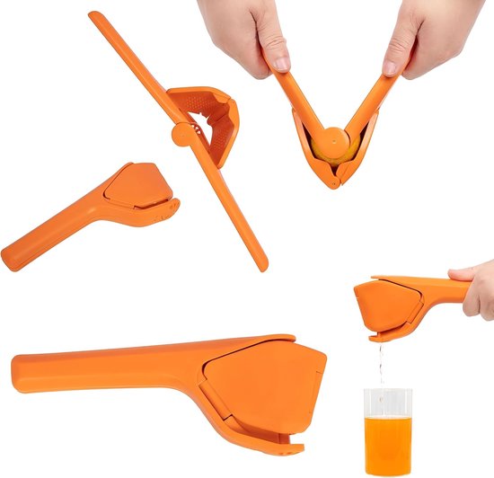 1 stuk - Citruspers - Handmatige Citroensapcentrifuge - Handmatige citroenpers - citruspers - opvouwbare sapcentrifuge - fruitpers - keukensapcentrifuge - draagbaar ontwerp - voor citroenen, sinaasappels of fruit - oranje kleur - 35,3*10,6cm — afbeelding 4