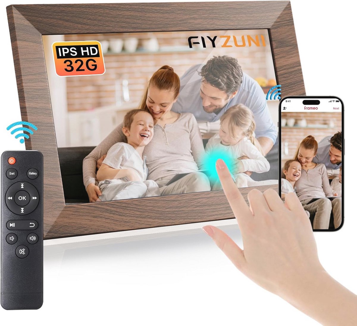 Digitale fotolijst 10,1 inch met WiFi en 32 GB geheugen