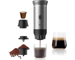 Draagbare capsulekoffiemachine, reis capsulekoffiemachines voor camping, USB-C zelfverwarmende capsulekoffiemachine, draagbare elektrische expressomachine