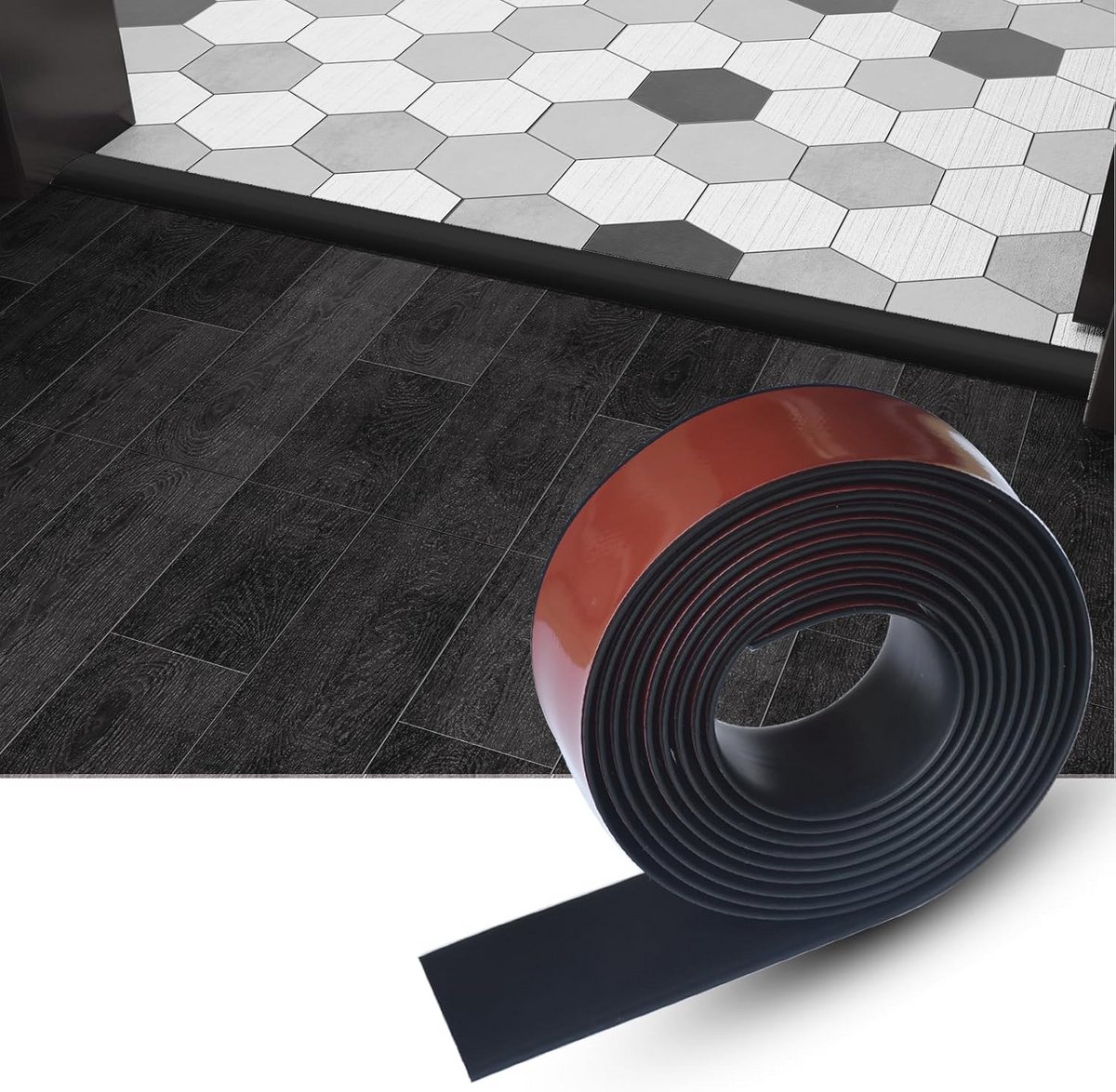 Platte Overgangsstrip voor Vloeren en Deuren - Zelfklevende Vinyl Vloer Rand Trim - Spleetverbindingsstrip