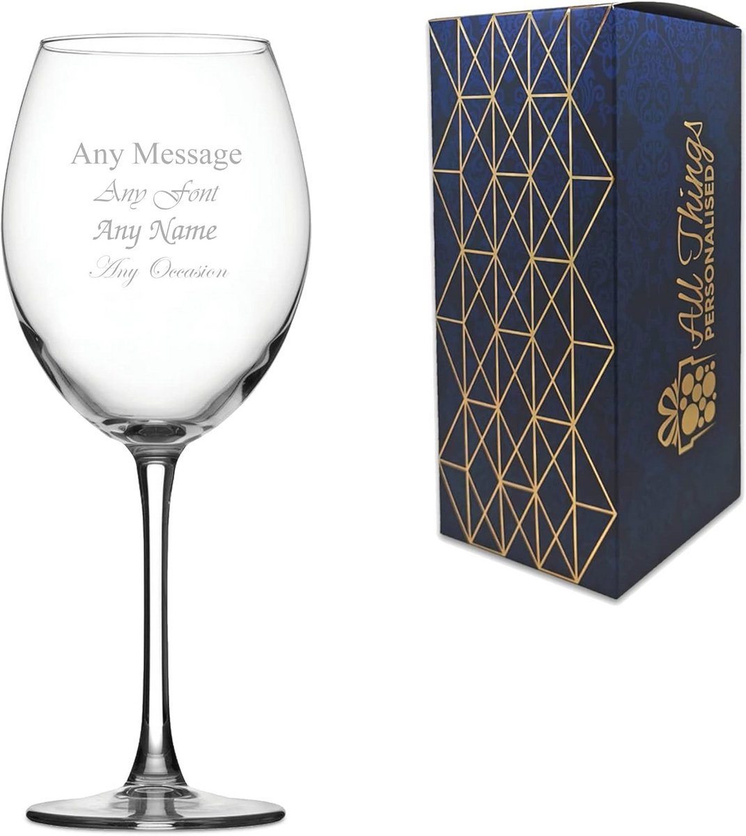 Gepersonaliseerd Gegraveerd Wijnglas 19oz – Ideaal Cadeau voor Elke Gelegenheid