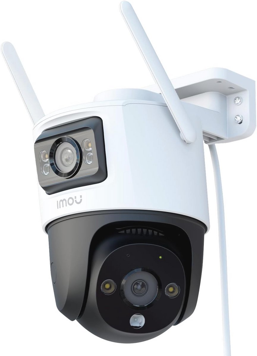 360° Buitenbewakingscamera met Dubbele Lens, Mens- en Voertuigdetectie, Nachtzicht, Waterdicht, Dubbelzijdig Audio