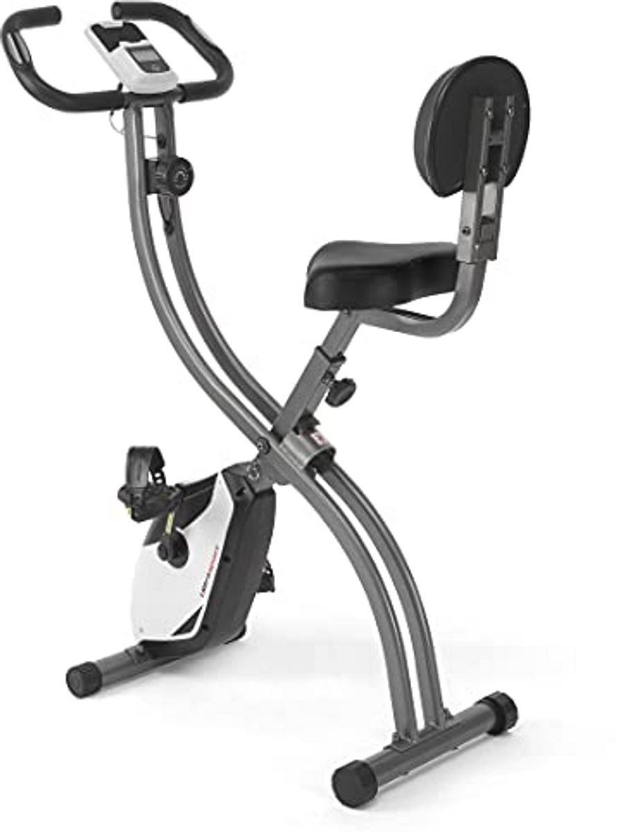 Hometrainer met Rugleuning en Hartslagsensoren - Opklapbare Fitnessbike voor Thuis