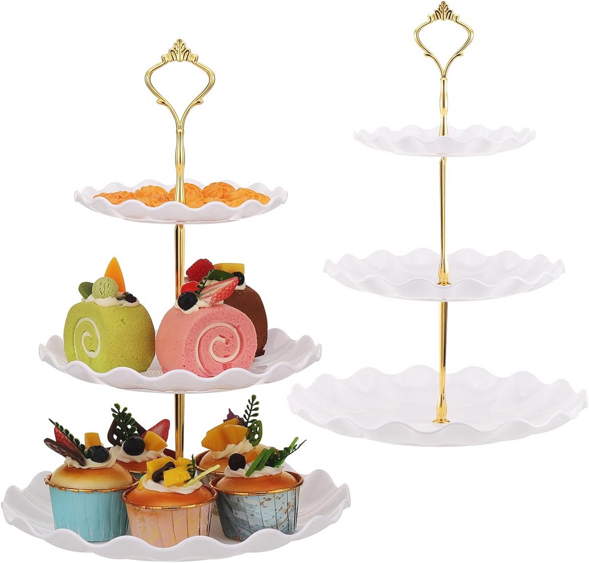 3-laags Taartstandaard Set voor Taarten en Cupcakes - Dessertdisplay