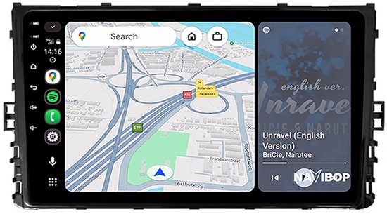 Autoradio Navibop avec navigation Google Maps et lecteur de musique avec "Unrave" (English Version).