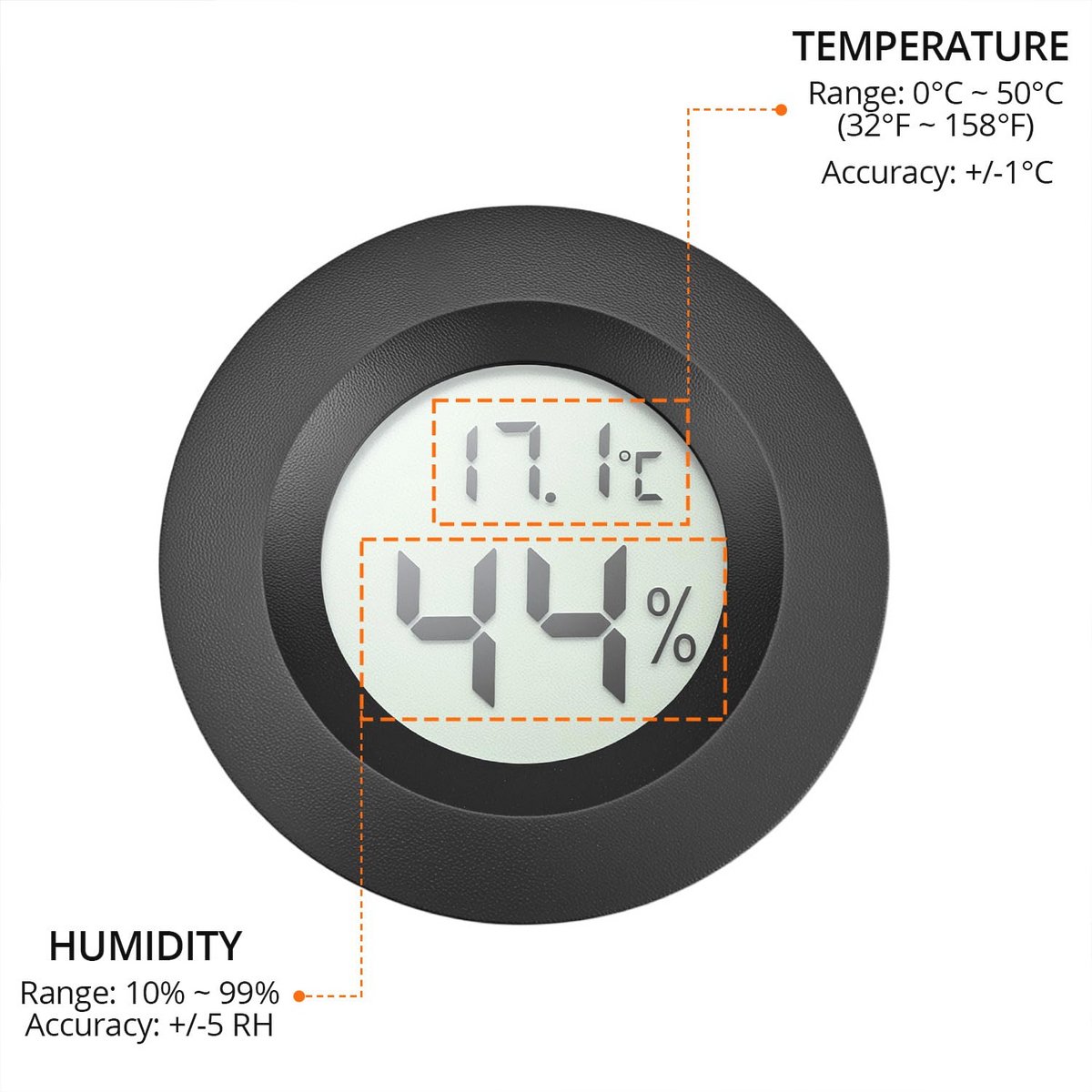 Digitale Hygrometer Thermometer - 3 Stuks Mini Temperatuur- en Luchtvochtigheidsmeters voor Woonkamer, Kas, Wijnkelder en Reptielenbak — cadeau in Cadeau-ideeën - foto 7