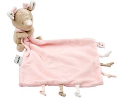Nattou FanFan Baby Knuffeldoekje met Knuffel - 27 x 27 cm - Doudou hertje - Baby Cadeau - Beige