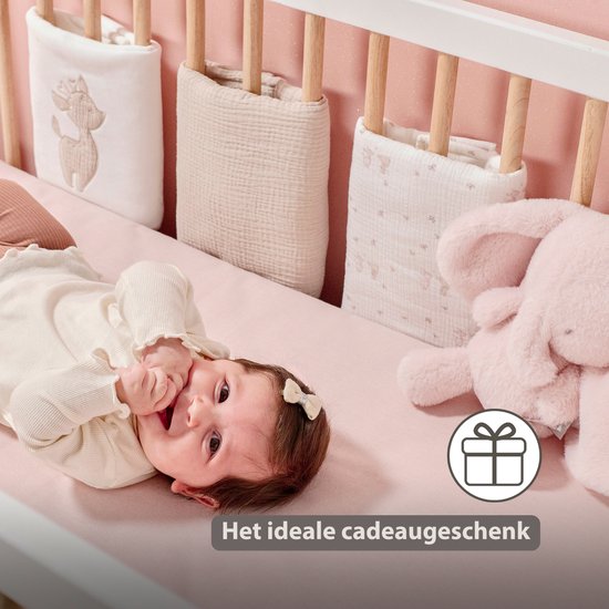 Nattou FanFan Bedbumper Set - Baby Hoofdbeschermer - 20 cm x 20 cm - 6 stuks van Nattou — afbeelding 4