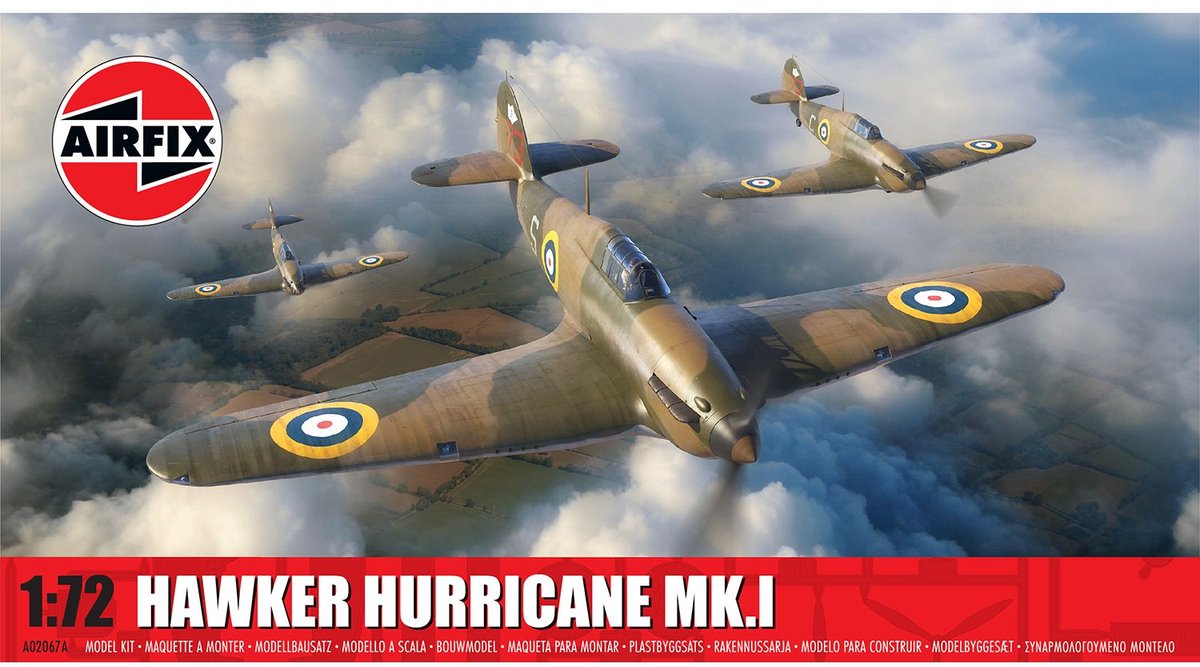 Airfix Modelbouwpakket Vliegtuigen - 02067A Hawker Hurricane Mk.I WWII - Brits Propellervliegtuig Plastic - 1:72 - Modelbouw