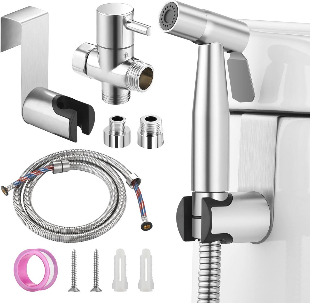 Instelbare bidet-handdouche voor intieme hygiëne en dierenverzorging - Hoogwaardige roestv