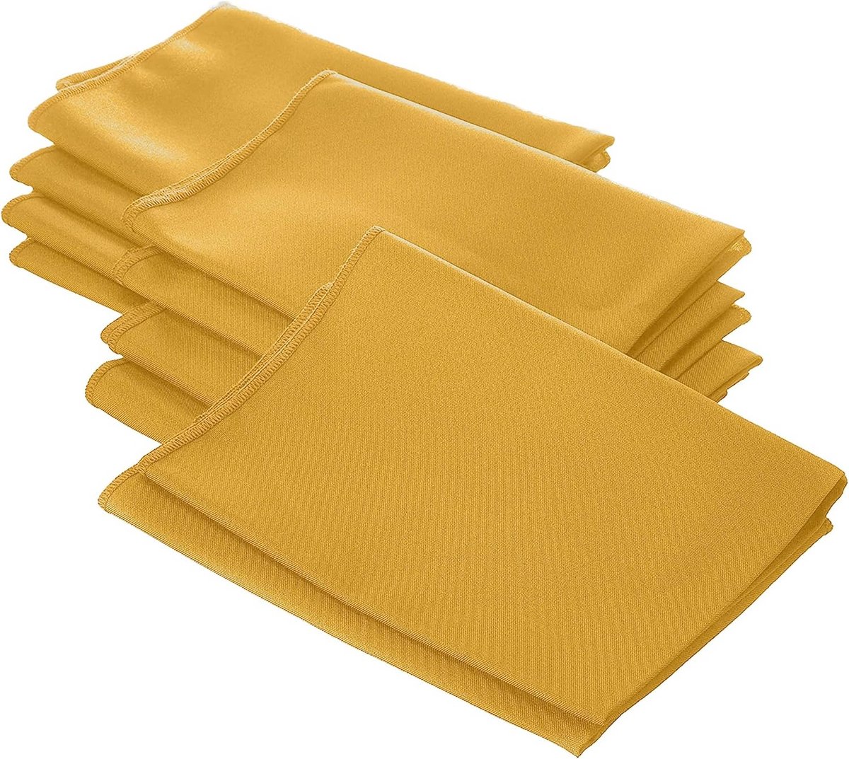 Polyester Popeline Servetten Goud 45,7 x 45,7 cm - Set van 10 Vlekbestendig