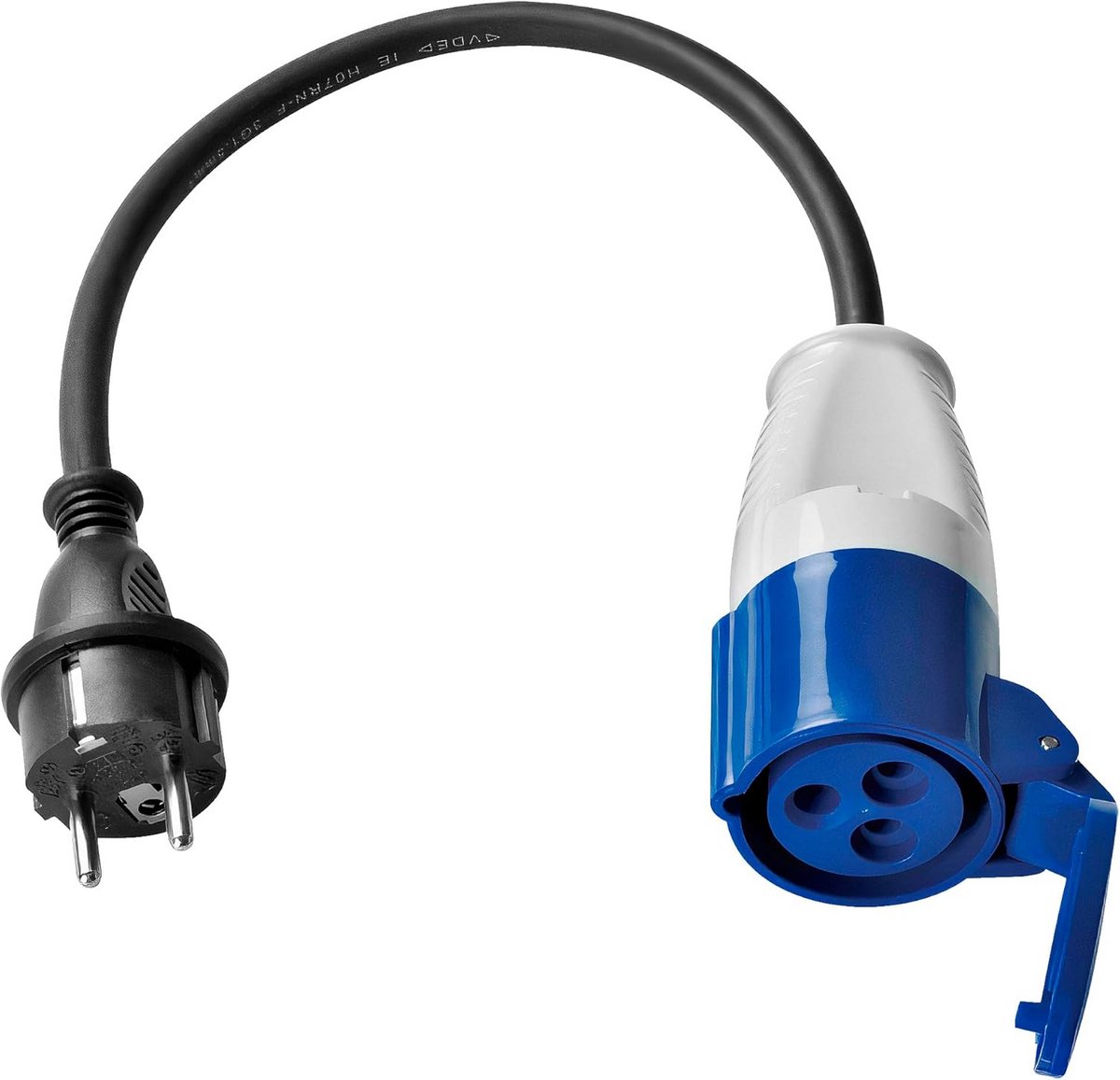 CEE Adapter Schuko Plug naar CEE Koppeling 35 cm - Camping Kabel IP44 H07RN-F 3G2.5 16 A