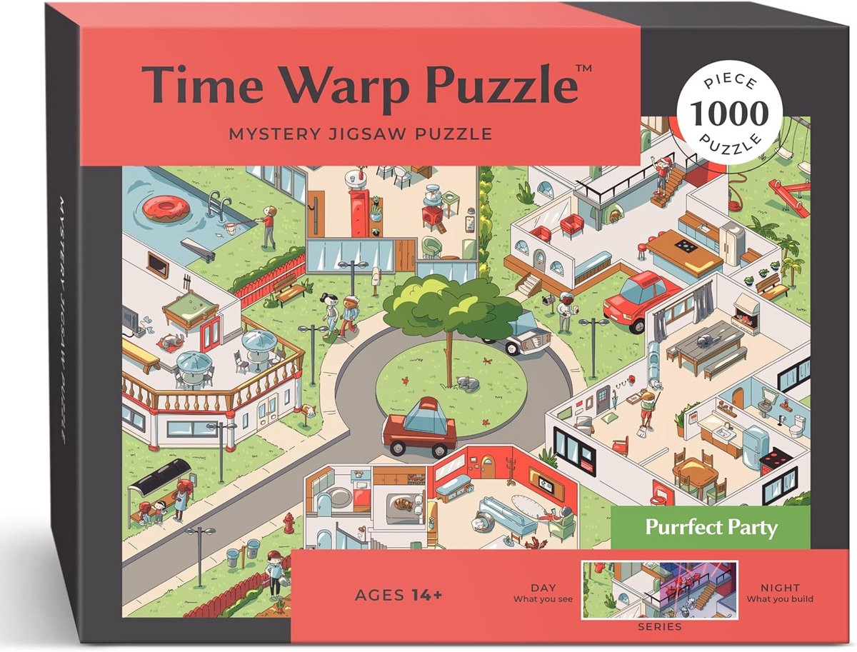 1000 Stuks Mystery Puzzel voor Volwassenen - Dag en Nacht Thema - Intrigerende Legpuzzel - 67,6 x 48,9 cm