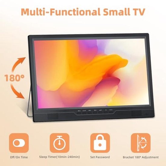 Draagbare 19 inch 1080p TV met Antenne - Mini TV voor Keuken, Slaapkamer, Camping en Camper — afbeelding 5