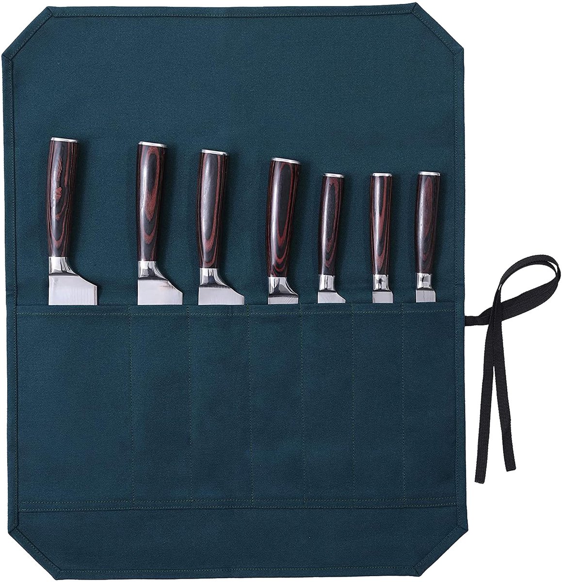 IMPERATORIS® Chef Tools Beschermer – Messenmap / Messentas – Chef Mes Roll Bag voor Kookgerei – Draagbare Opbergtas en Messenfoudraal voor 7 compartimenten Messen – Keukenset Organizer – Messen Niet Inbegrepen