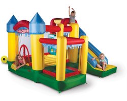 Avyna Springkussen Fun Palace 6-in-1 – Met Glijbaan, Klimwand en Ballenbak – 300x300cm – Inclusief Blower – Groot Springkussen voor Thuis