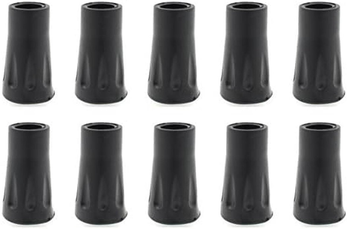 10x Rubber Doppen voor Wandelstokken en Trekkingstokken 12mm