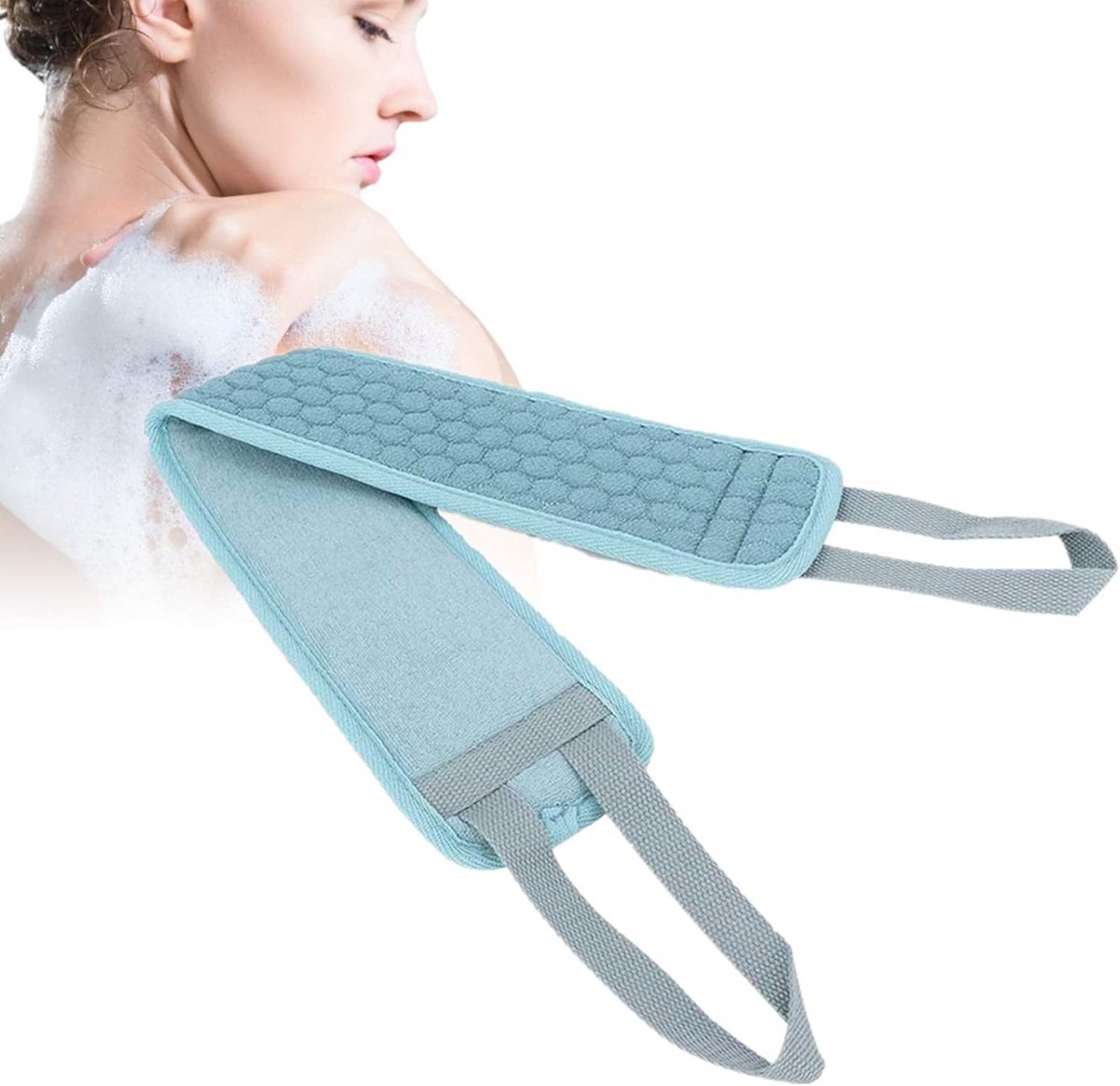 Dubbelzijdige Lichaamsscrub en Badriem voor Rugreiniging en Peeling