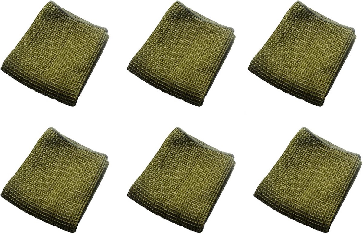Microvezel vaatdoeken 40 x 40 cm, set van 6, groen