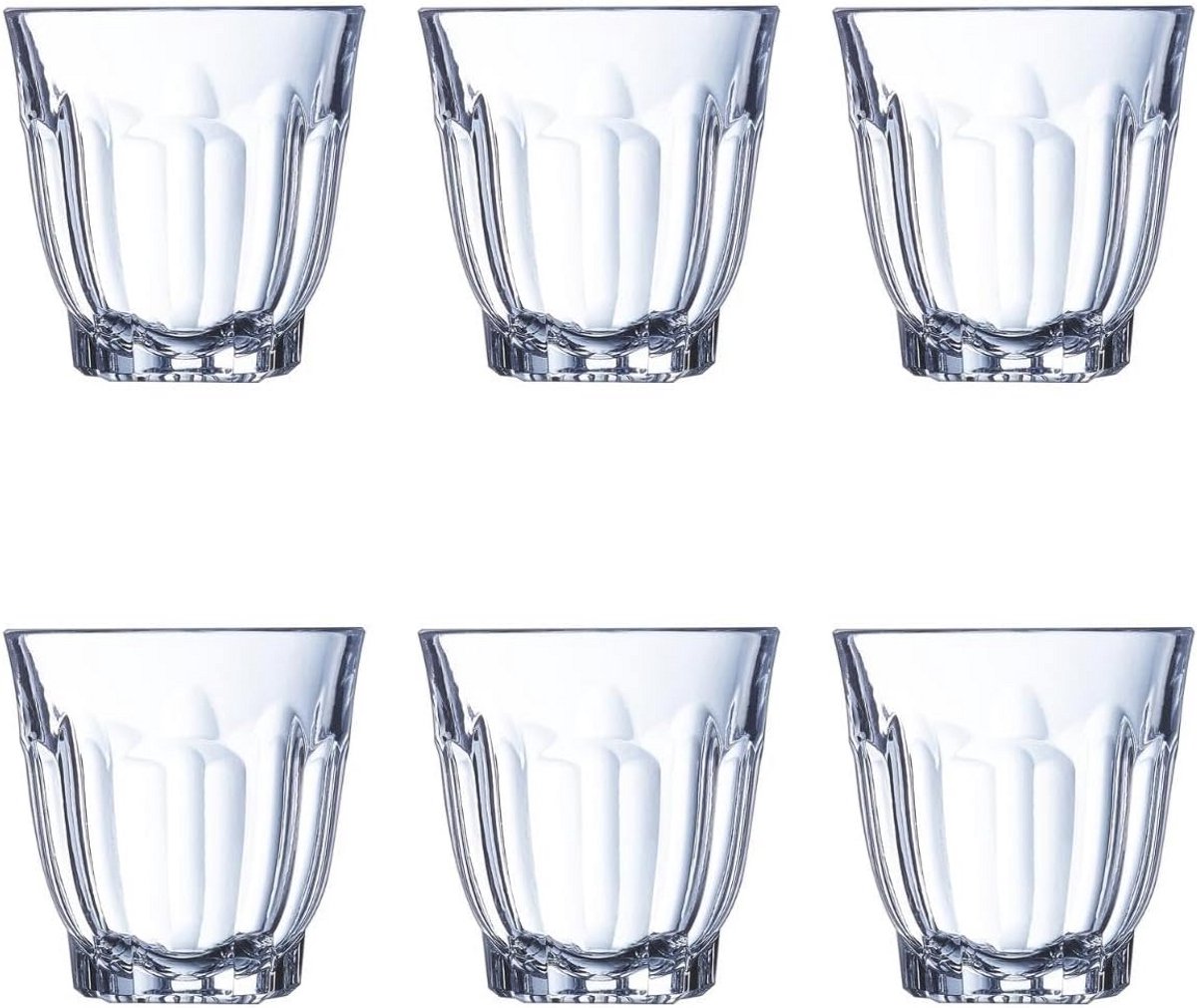 Set van 6 Robuuste Glazen, Laag, 35 cl - Tijdeloze Kwaliteit voor Elke Gelegenheid