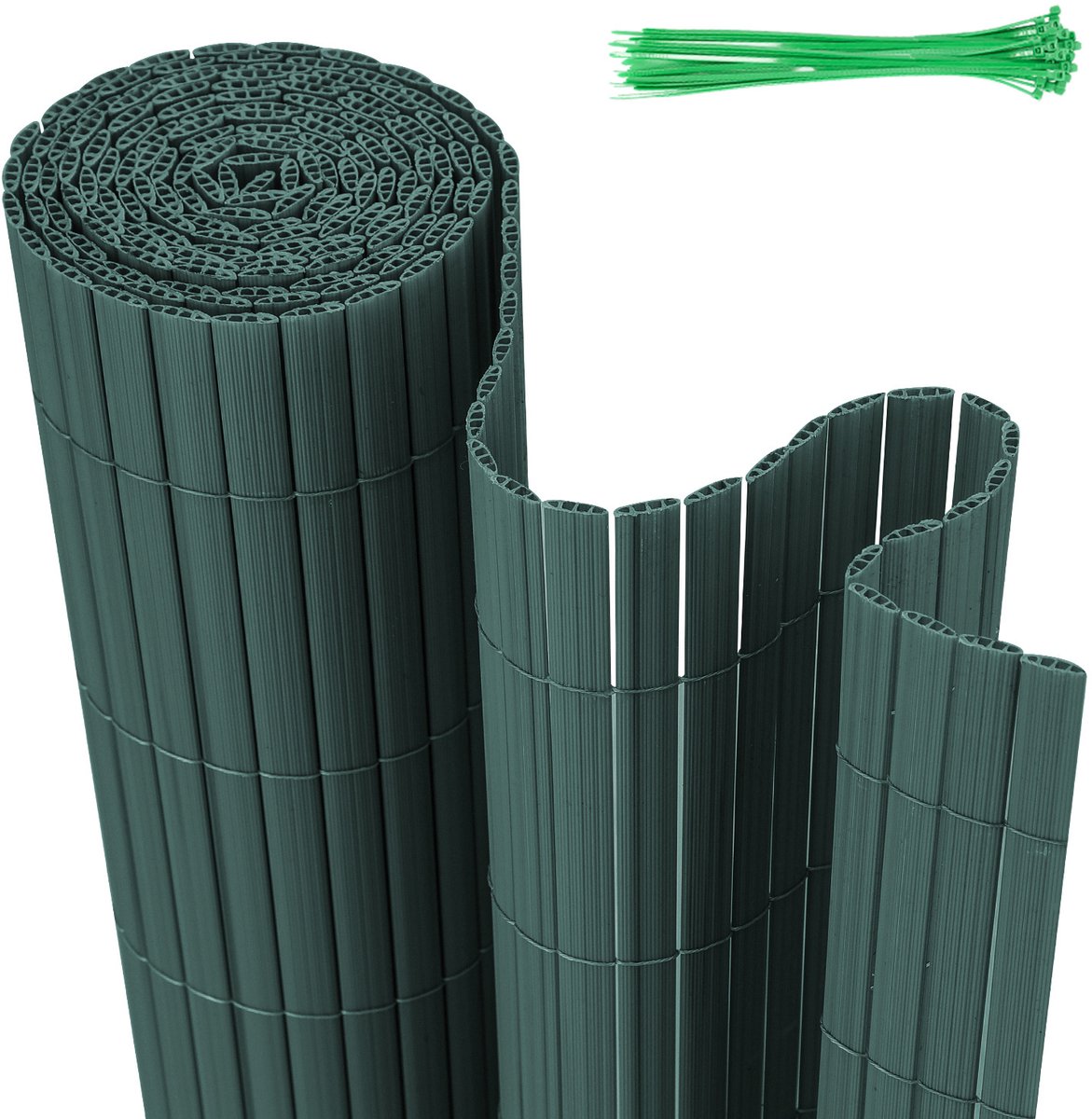 0.8 x 4 m PVC Tuinscherm voor Privacy – Tuinafscheiding & Balkonscherm – Groen