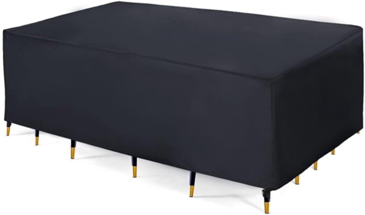 IMPERATORIS® Tuinmeubelhoes - Beschermhoes voor Tuinset - Waterdicht en UV-bestendig - Afdekzeil voor Tafels Terrasmeubilair - Zwart - 210D