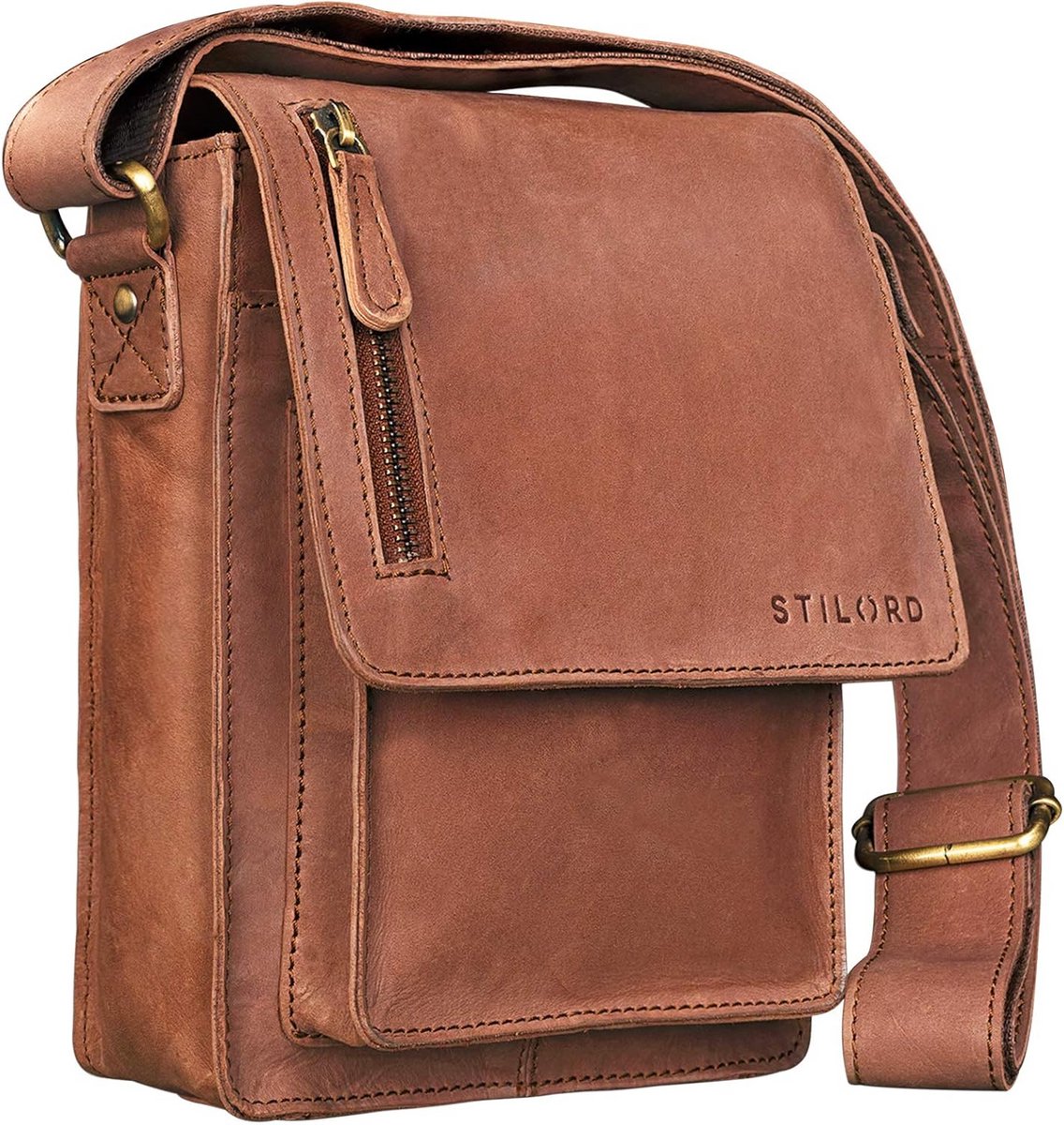 Leren Schoudertas Heren Klein Vintage Crossbody voor Tablet 8.4 Inch