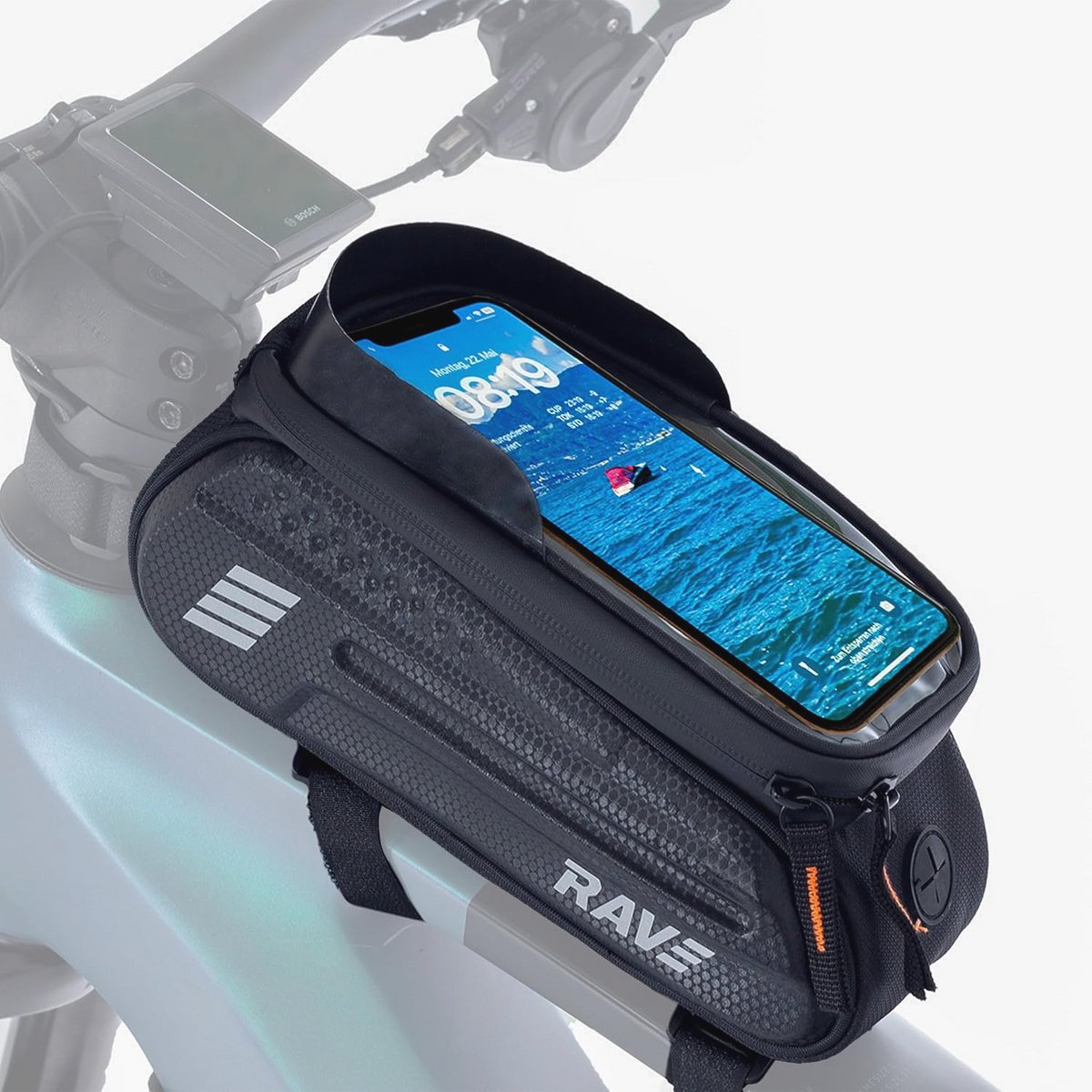 Bovenbuistas voor Fiets met 1 Liter Capaciteit - Zwarte Telefoontas en Frametas