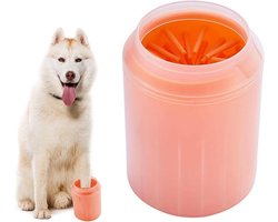 Allecta - Draagbare pootreiniger voor kleine honden - Afneembaar en zacht - Oranje.