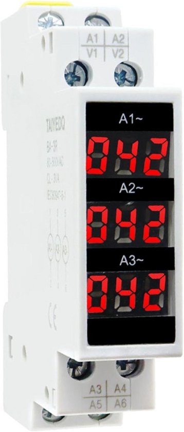 3-fase AC-voltmeter 60-450V LCD Digitale Spanningsmeter Elektrische Stroommeter DIN-railmontage