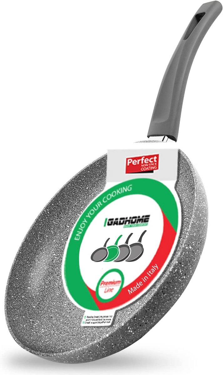 Premium Koekenpan met Anti-aanbaklaag 24cm | Inductiepan met Ergonomische Handgreep en Graniet Effect