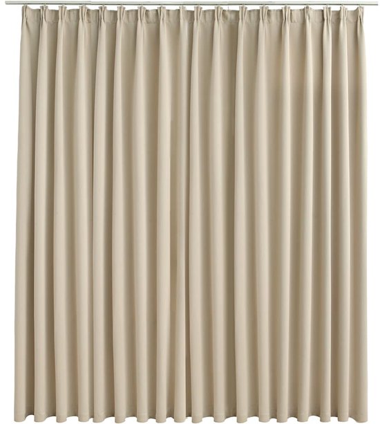 Gordijn | Raamgordijn verduisterend met haken 290x245 cm beige